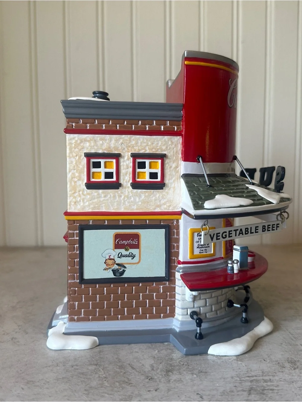 Dept 56 Snow Village Campbell's Soup Counter 55309 Complete EUC 2002 Christmas